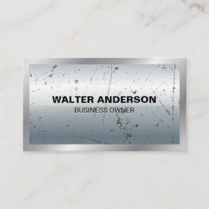 Metallic Grunge Background and Border Business Card