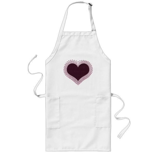 Metallic Heart Apron, Purple Long Apron (Front)