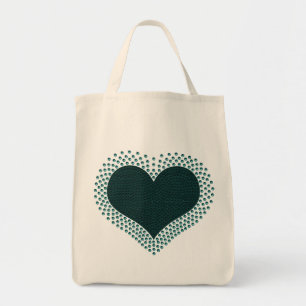 Metallic Heart Bag, Teal Tote Bag
