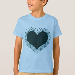 Metallic Heart Girl's Shirt, Teal T-Shirt