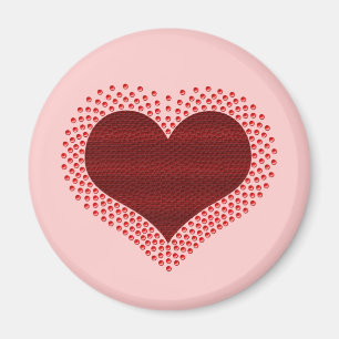Metallic Heart Magnet, Red Magnet