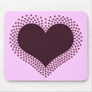 Metallic Heart Mousepad, Purple Mouse Pad