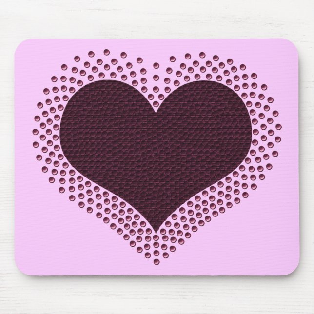 Metallic Heart Mousepad, Purple Mouse Pad (Front)