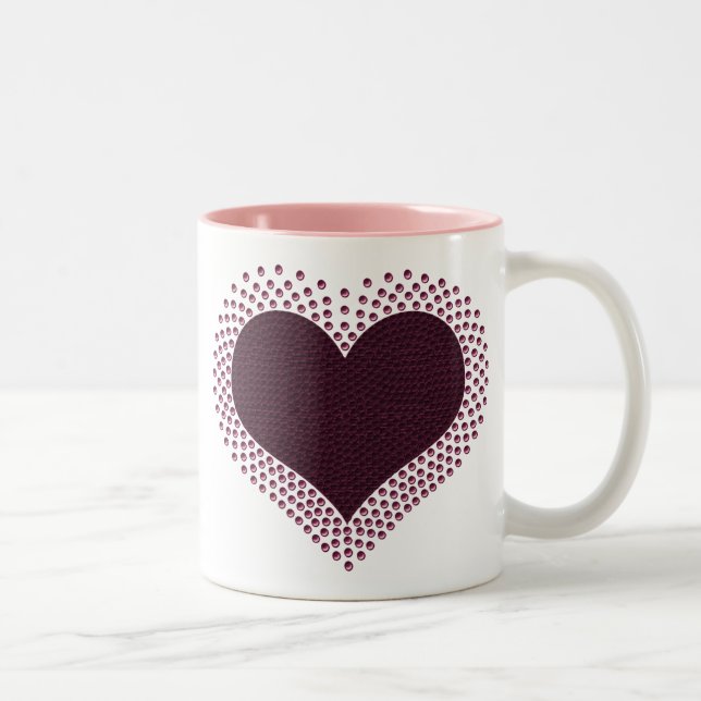 Metallic Heart Mug, Purple Two-Tone Coffee Mug (Right)