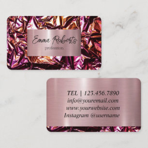 Metallic Holographic Pink Business Card