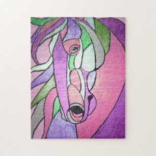 Metallic Horse in Pink Puzzle