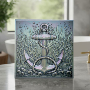 Metallic Iridescent Anchor ID1223 Ceramic Tile