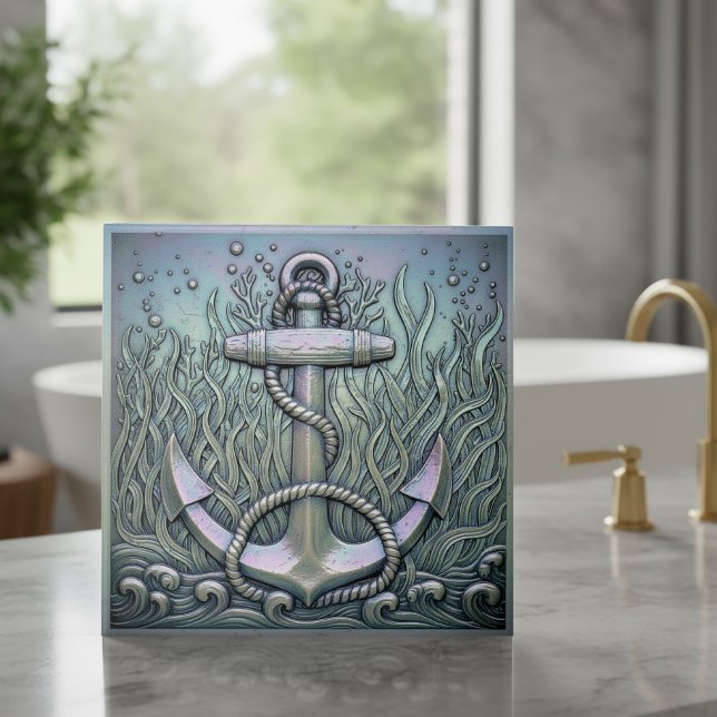 Metallic Iridescent Anchor ID1223 Ceramic Tile (Creator Uploaded)