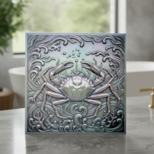 Metallic Iridescent Crab ID1223 Ceramic Tile