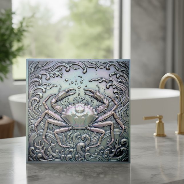 Metallic Iridescent Crab ID1223 Ceramic Tile (Creator Uploaded)