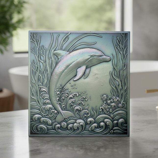 Metallic Iridescent Dolphin ID1223 Ceramic Tile (Creator Uploaded)