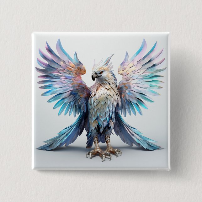 Metallic Iridescent Eagle  15 Cm Square Badge (Front)
