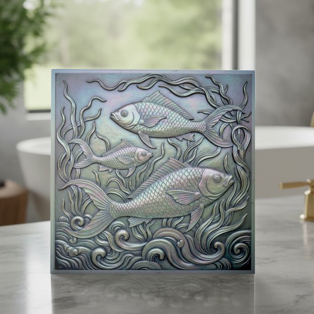 Metallic Iridescent Fish ID1223 Ceramic Tile (Creator Uploaded)