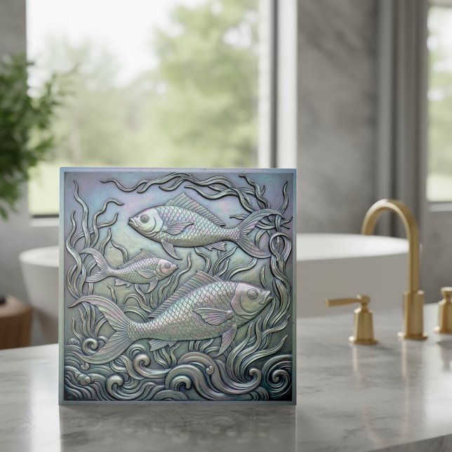 Metallic Iridescent Fish ID1223 Ceramic Tile (Creator Uploaded)
