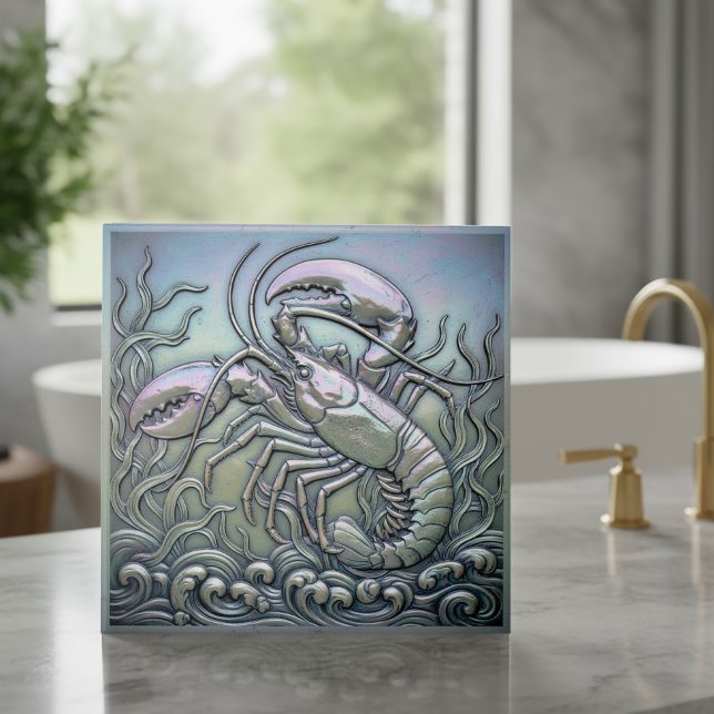 Metallic Iridescent Lobster D1223 Ceramic Tile (Creator Uploaded)