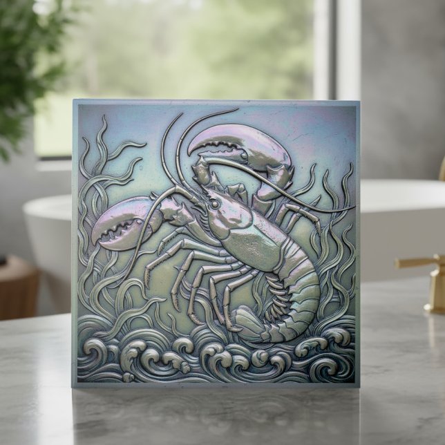 Metallic Iridescent Lobster ID1223 Ceramic Tile (Creator Uploaded)