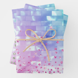 Metallic Iridescent mother of pearl shimmer girly Wrapping Paper Sheet