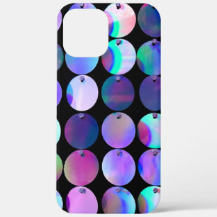 Metallic Iridescent Purple Blue Circles iPhone 12 Pro Max Case