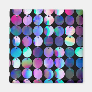 Metallic Iridescent Purple Blue Circles Magnet
