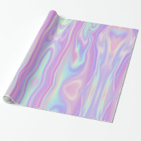 Metallic Iridescent Rainbow Pink Aqua Purple Girly Wrapping Paper