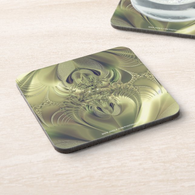 Metallic Leaves Coaster (Left Side)