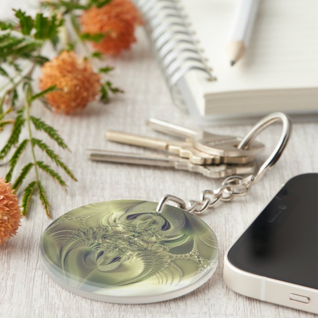 Metallic Leaves Key Ring (Front Right)