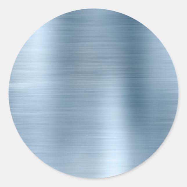Metallic Light Blue Blank Classic Round Sticker (Front)