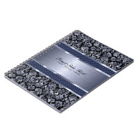 Metallic Light Blue Vintage Floral Damasks