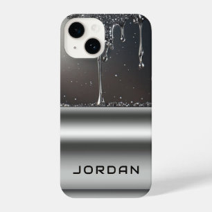 Metallic Liquid Dripping With Glittery Abstract iPhone 14 Case