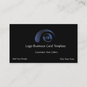 Metallic Logo - Simple Blue Logo Business Card