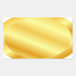 Metallic Look Faux Gold Blank Template Add Text Rectangular Sticker
