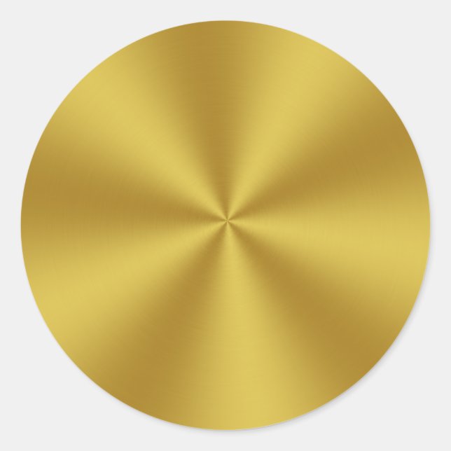 Metallic Look Faux Gold Classic Round Sticker (Front)
