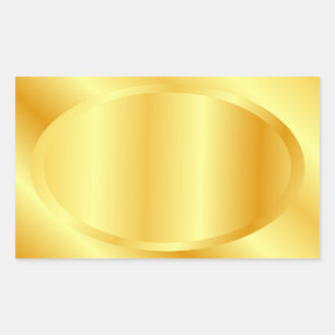 Metallic Look Faux Gold Custom Blank Template Rectangular Sticker