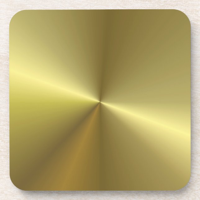 Metallic Look Faux Gold Elegant Blank Template Coaster (Front)