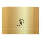 Metallic Look Faux Gold Handwritten Monogram iPad Pro Cover (Horizontal)