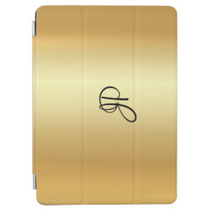 Metallic Look Faux Gold Handwritten Monogram iPad Air Cover
