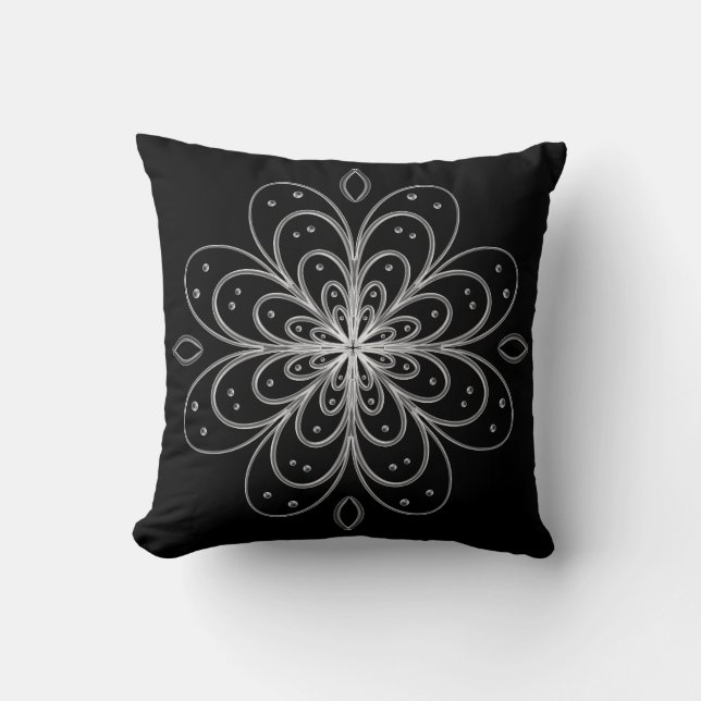 Metallic look Flower pillow (Front)
