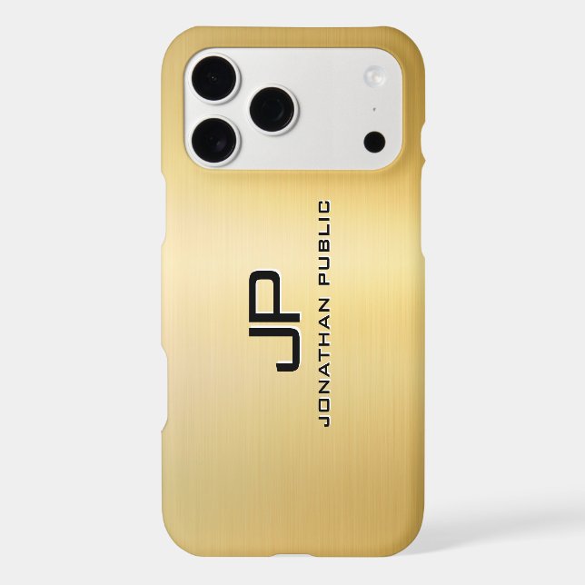 Metallic Look Gold Customisable Template Monogram (Back)