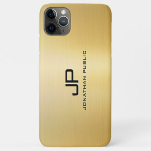 Metallic Look Gold Customisable Template Monogram iPhone 11 Pro Max Case