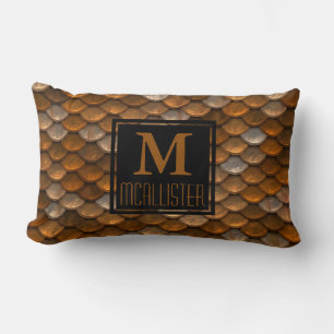 Metallic Look Scales - Family Name Lumbar Cushion
