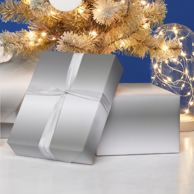 Metallic Look Silver Glamour Template Best Modern  Wrapping Paper (Holidays)