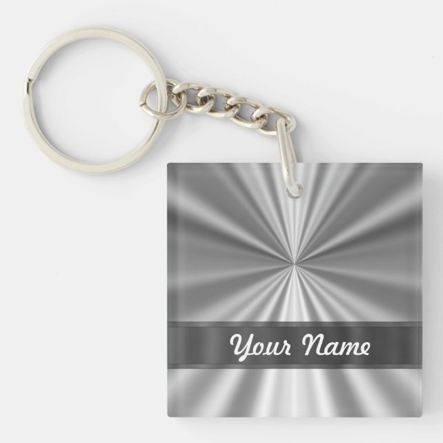 Metallic looking silver key ring (Front)