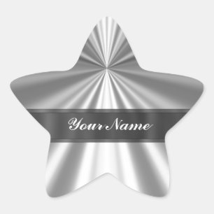 Metallic looking silver star sticker