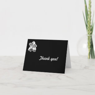 Metallic Magnolia flower on blank Thank You card