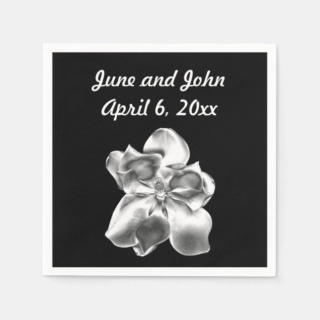 Metallic Magnolia Paper Napkins (Front)