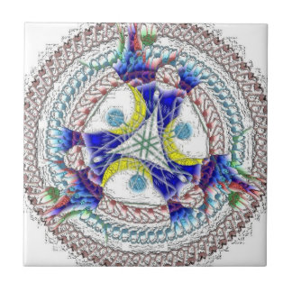 Metallic Mandala '9' - by ID AD Art Gabi Zapf Ceramic Tile