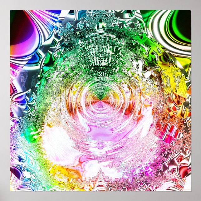 Metallic Mandelbrot 2b Poster (Front)