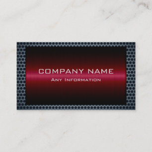 Metallic Maroon Stainless Grey Steel Hole Look Business Card