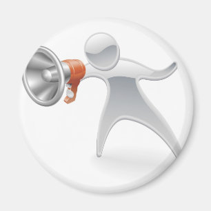 Metallic mascot megaphone concept magnet
