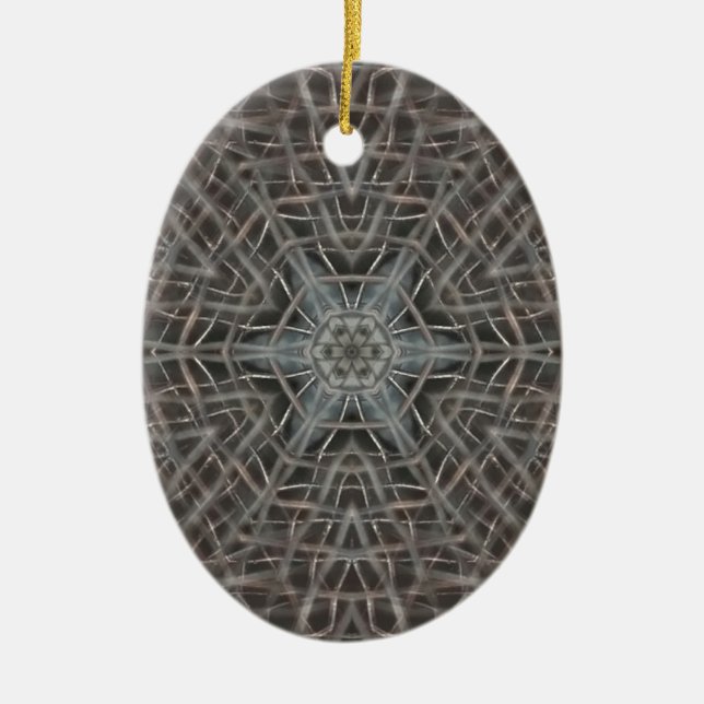 Metallic Metal Mesh Ceramic Ornament (Front)